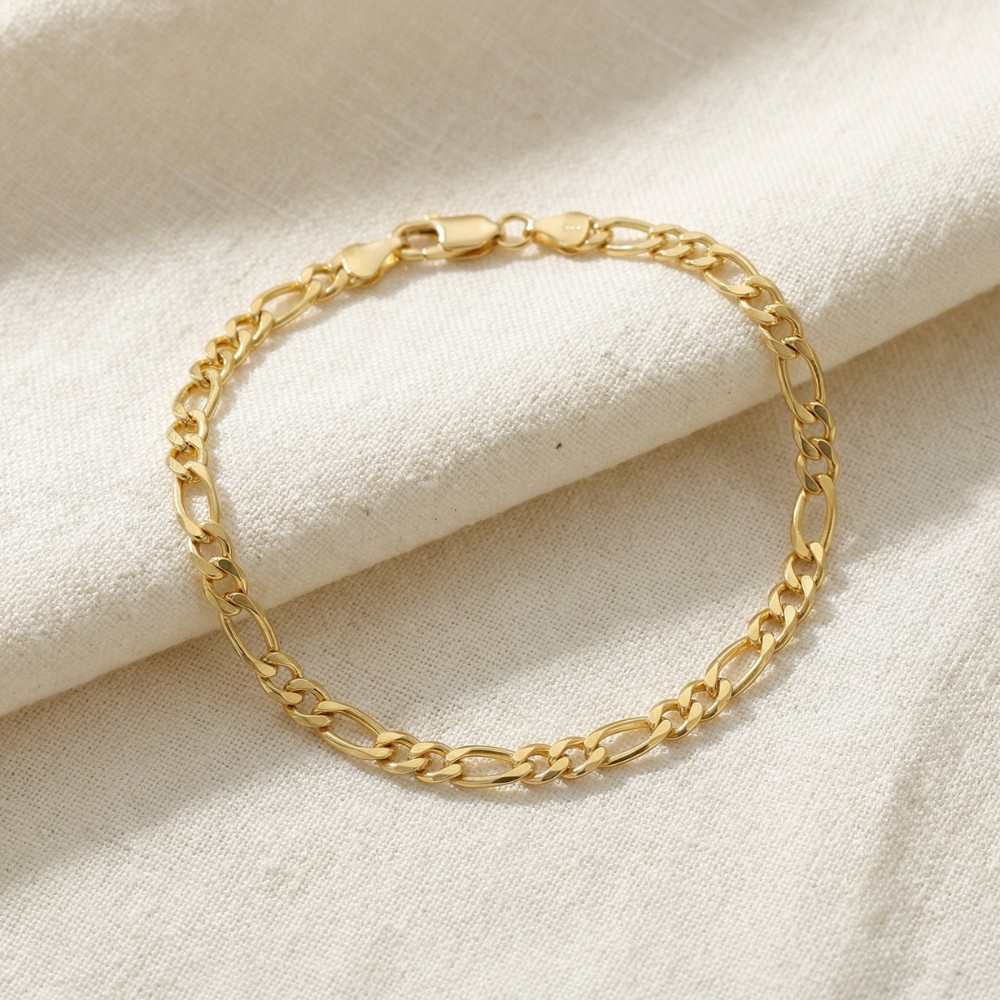 14k Yellow Gold-filled Figaro Link Bracelet (8.5 inch)